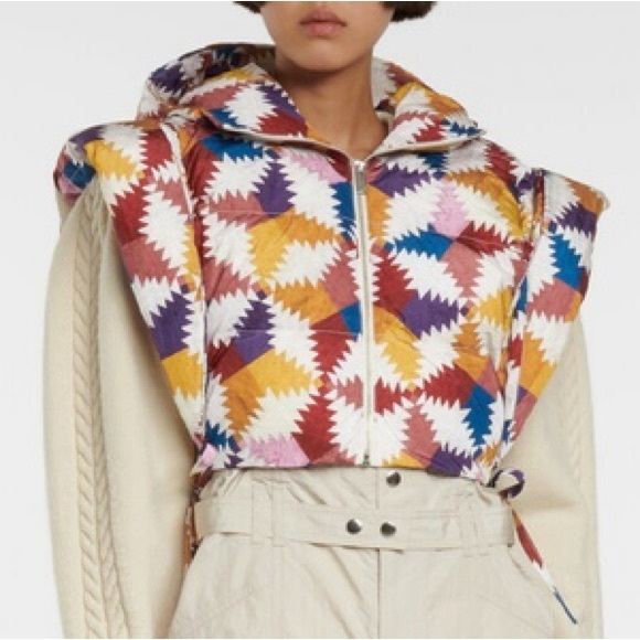 Isabel Marant Rare Multicolor Hoodia Cropped Puffer Vest Hooded Women’s One Size - Picture 3 of 16